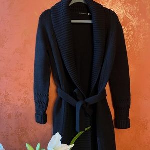 Elie Tahari Women's Knitted Belted Long Cardigan